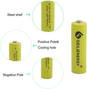 img 2 attached to 🔋 High-powered GEILIENERGY Solar Light AA Ni-CD 600mAh Rechargeable Batteries - Pack of 12