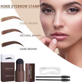 img 3 attached to 💦 Waterproof Eyebrow Stamp Stencil Kit - One Step Brow Stamp for Shaping Brows and Hairline - Light Brown