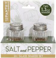 🧂 glass salt and pepper shaker set with stainless steel tops - ideal for salt, spices, and pepper logo