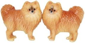 img 2 attached to 🐶 Pomeranian Dog Salt & Pepper Shakers Set - Pacific Giftware - Magnetic Base