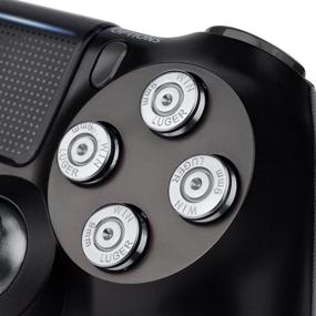 img 1 attached to 🎮 Silver XFUNY(TM) Metal Bullet Buttons ABXY Buttons + Thumbsticks Thumb Grip and Chrome D-pad for Sony PS4 DualShock 4 Controller Mod Kit