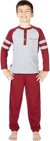img 3 attached to 🦁 Gryffindor House Athletic Varsity Jogger Pajama Set for Harry Potter Boys
