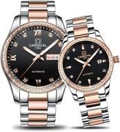couple automatic mechanical sapphire watches logo