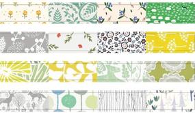 img 1 attached to 🌸 EnYan 4 Rolls Washi Masking Tapes Set - Japanese Decorative Writable Flower Tape for DIY Crafts, Scrapbooking, and Planners - Natural Summer Autumn Design - Bullet Journal and Arts Supplies