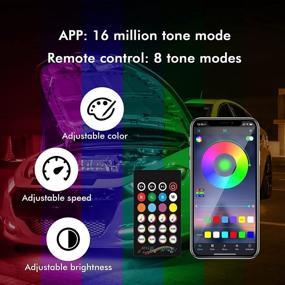 img 1 attached to RELOHAS Car Underglow Lights: 16M Colors, Sync Music, Multi-Color N Mode, IP68 Waterproof, APP Control for Trucks, Offroad Jeeps, and Vehicles