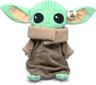 star wars the mandalorian stylized baby yoda plush pillow 👶 buddy - super soft 16 inch stuffed toy (official star wars product) logo