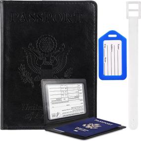 img 4 attached to Водонепроницаемый кожаный чемодан с прививкой для паспорта