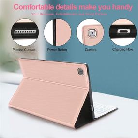 img 1 attached to FOGARI Keyboard Case for Samsung Galaxy Tab A7 10.4'' 2020 Model - Slim Folio Smart Cover with 7 Colors Backlit Detachable Keyboard - Rose Gold