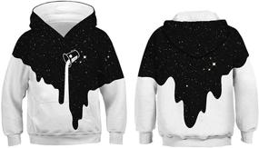 img 2 attached to 🌌 Stylish and Cozy Basoteeuo 3D Galaxy Hoodies for Boys and Girls: Perfect Pullover Sweatshirts for Kids' Fashionable Wardrobe