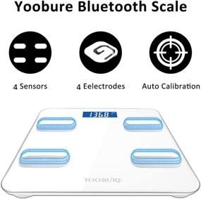 img 2 attached to 📱 Yoobure Smart Body Weight Scale with Body Composition Analyzer, iOS Android APP - Digital Weight Scale for Body Weight, Round Corner Body Fat Scale 400lbs (White, 11 inch)