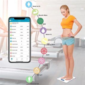 img 1 attached to 📱 Yoobure Smart Body Weight Scale with Body Composition Analyzer, iOS Android APP - Digital Weight Scale for Body Weight, Round Corner Body Fat Scale 400lbs (White, 11 inch)