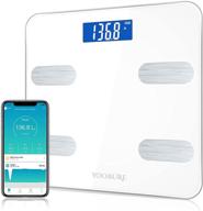 📱 yoobure smart body weight scale with body composition analyzer, ios android app - digital weight scale for body weight, round corner body fat scale 400lbs (white, 11 inch) logo