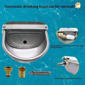 img 1 attached to 🐾 304 Stainless Steel Animal Automatic Drinking Fountain with 5-in-1 Kit: Water Bowl, Pipe, 2 Float Valves, Quick Connector, Mounting Screws