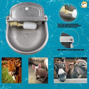 img 2 attached to 🐾 304 Stainless Steel Animal Automatic Drinking Fountain with 5-in-1 Kit: Water Bowl, Pipe, 2 Float Valves, Quick Connector, Mounting Screws