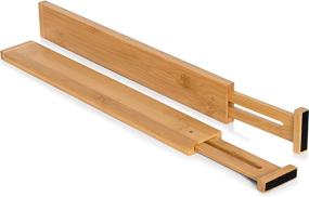 img 4 attached to 🗄️ Organize with Ease: Chef's Secret 2-Piece Spring-Loaded Bamboo Drawer Dividers for Kitchen, Bathroom, Office, or Craft Room Drawers