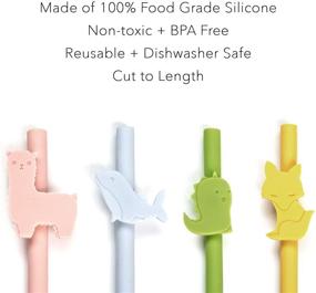 img 2 attached to 🥤 Reusable Silicone Straws for Kids - Safe, Flexible, 7.8 Inches Long (4pcs) with Cleaning Brush - Fits 20oz and 30oz Tumblers - BPA Free, Eco-Friendly