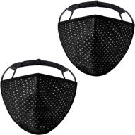 🏃 adjustable cotton black sports face mask – reusable, washable, breathable for running, gym, exercise & workout – masks for women and men logo