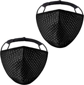 img 4 attached to 🏃 Adjustable Cotton Black Sports Face Mask – Reusable, Washable, Breathable for Running, Gym, Exercise & Workout – Masks for Women and Men