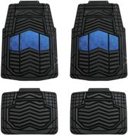 🚗 august auto all weather two tone car floor mats - universal fit for cars, sedans, suvs, trucks, and vans, set of 4pcs logo