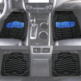 img 2 attached to 🚗 August Auto All Weather Two Tone Car Floor Mats - Universal Fit for Cars, Sedans, SUVs, Trucks, and Vans, Set of 4pcs