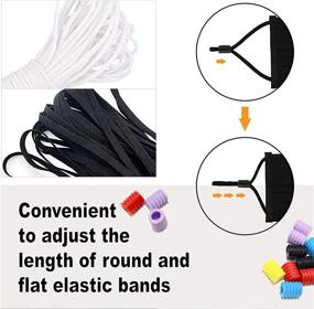 img 1 attached to 🔒 100pcs Silicone Cord Locks Toggles for Drawstrings Beads - Elastic Strap Adjuster Non Slip Stopper Lanyard Buckles with Spring End Fasteners - Adjustable Buckle for Elastic Ear Loops