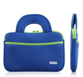 img 1 attached to ⚙️ TabSuit 7" Tablet Sleeve Bag: Compatible with Dragon Touch, MatrixPad, iPad Mini, Galaxy Tab A 8.0 - Blue, with Accessory Pocket