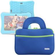 ⚙️ tabsuit 7" tablet sleeve bag: compatible with dragon touch, matrixpad, ipad mini, galaxy tab a 8.0 - blue, with accessory pocket logo