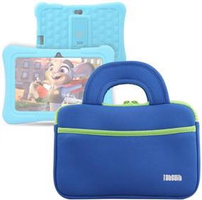 img 4 attached to ⚙️ TabSuit 7" Tablet Sleeve Bag: Compatible with Dragon Touch, MatrixPad, iPad Mini, Galaxy Tab A 8.0 - Blue, with Accessory Pocket