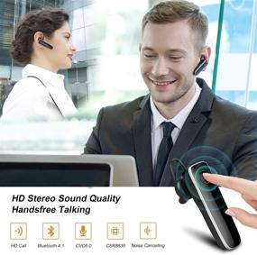 img 3 attached to 🎧 Новая пчелка V5.0 HD Стерео Bluetooth наушник: Беспроводные наушники с микрофоном, 12 часов разговора - идеально подходит для iPhone, Android, бизнесменов, водителей и грузовиков (черные)