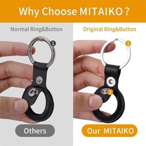 img 1 attached to 🔑 Подвеска для ключей из кожи MITAIKO для AirTag - водонепроницаемый защитный аксессуар с карабином и карабином для подвешивания - совместима с AirTag 2021 (черная).