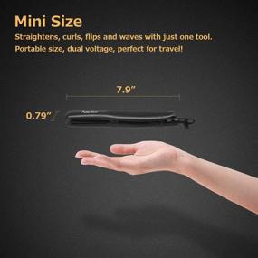 img 3 attached to 💇 AmoVee Mini Flat Iron - Smart Ceramic Tourmaline Hair Straightener with Negative Ionic Technology, Ideal for Travel (Black)