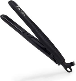 img 4 attached to 💇 AmoVee Mini Flat Iron - Smart Ceramic Tourmaline Hair Straightener with Negative Ionic Technology, Ideal for Travel (Black)