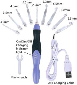 img 2 attached to 💡 Rechargeable Lighted Crochet Hooks Set - Latest Case, 9 in 1 Interchangeable Heads with Accessories