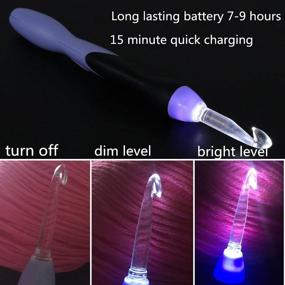 img 1 attached to 💡 Rechargeable Lighted Crochet Hooks Set - Latest Case, 9 in 1 Interchangeable Heads with Accessories