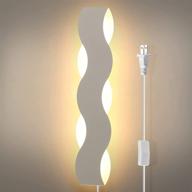 plug-in white metal acrylic led wall sconce - modern non-dimmable vanity mirror 💡 lamp for bedroom and living room - 19w 3000k warm white led night light логотип