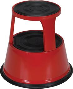 img 3 attached to Vestil STEP-17-R Steel Rolling Step Stool, Red, Powder Coat Finish, 17-1/8'' Top Step Height, 500 lbs Capacity