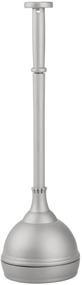 img 4 attached to 🚽 mDesign Gray Plastic Toilet Plunger Set with Lift & Lock Cover - Compact Discreet Freestanding Storage Caddy, Sleek Modern Design - Heavy Duty