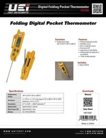 img 1 attached to 🌡️ Переносной цифровой термометр UEi Test Instruments PDT650: Компактный складной карманный - Точное и удобное чтение температуры (желтый)