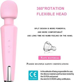 img 1 attached to 💆 Unleash Ultimate Relaxation with Upgraded Personal Wand Massager - 20 Magic Vibration Modes - Cordless, Handheld & Magnetic Charging - Waterproof & Whisper Quiet - Ideal for Neck, Shoulder, Back & Full Body Massage (Pink)