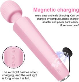 img 3 attached to 💆 Unleash Ultimate Relaxation with Upgraded Personal Wand Massager - 20 Magic Vibration Modes - Cordless, Handheld & Magnetic Charging - Waterproof & Whisper Quiet - Ideal for Neck, Shoulder, Back & Full Body Massage (Pink)