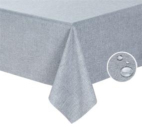 img 2 attached to 🍽️ Washable Polyester Tablecloth Rectangle by HomChic: Easy-Care Elegance for Your Dining Table