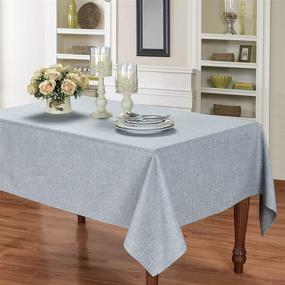 img 4 attached to 🍽️ Washable Polyester Tablecloth Rectangle by HomChic: Easy-Care Elegance for Your Dining Table