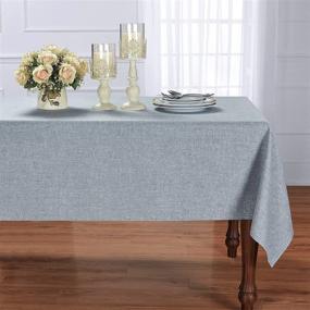 img 3 attached to 🍽️ Washable Polyester Tablecloth Rectangle by HomChic: Easy-Care Elegance for Your Dining Table