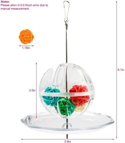 img 3 attached to 🦜 S-Mechanic Foraging Hanging Parrot Toy: Creative Ball for Chewing, Perching, and Playtime with Cockatiel, Conure, African Grey, Amazon, and Parakeet Birds - Ideal for Small to Medium Parrots