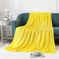 🛋️ jiahannha flannel fleece blanket throw size(50 by 60 inches), yellow couch sofa bed throw blanket 280gsm, super soft plush cozy and lightweight warm bed blanket for all season logo