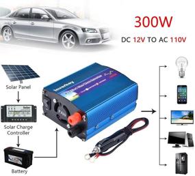 img 3 attached to 🔌 300W Car Power Inverter: DC 12V to 110V AC with Dual USB Ports & Universal Outlet Socket
