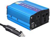 🔌 300w car power inverter: dc 12v to 110v ac with dual usb ports & universal outlet socket logo