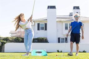 img 2 attached to 🏌️ Outdoor Yard Game: Cornhole Golf Chipping Set with Real Golf Clubs - Backyard Fun for the Family, Suitable for Adults and Kids - Perfect Gifts for Dads & Golfers - Golf Cornhole Game