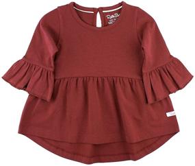 img 4 attached to 👚 RuffleButts Ruffled Knit Top with Bell Sleeve for Baby and Toddler Girls
