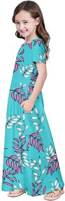 img 4 attached to Quedoris Girls Maxi Dress: Floral Printed Casual Dress with Pockets for Kids (Ages 4-10)